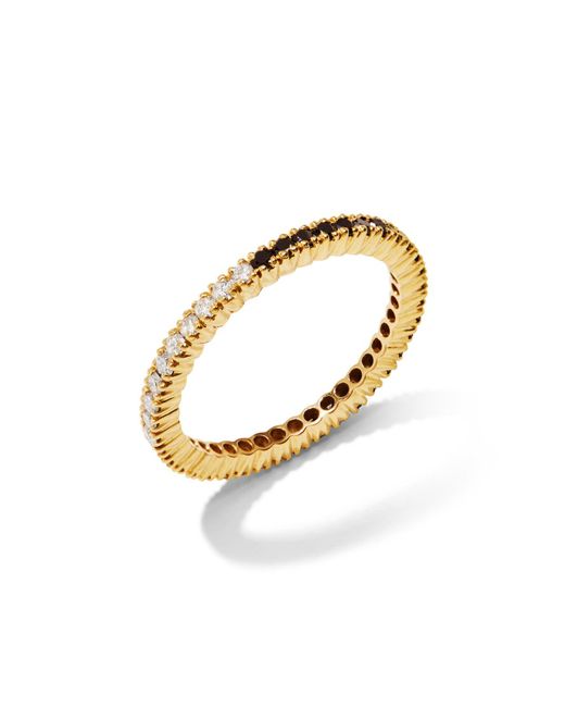 Sethi Couture Metallic Prong Set Yin Yang Diamond Yellow Gold Band