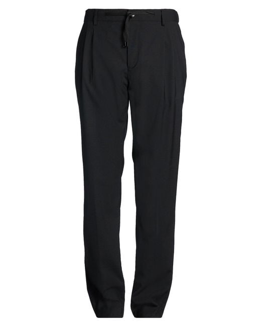 Brian Dales Black Pants Polyester, Wool, Elastane for men