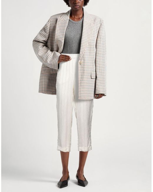 Peserico White Pants Cupro, Viscose