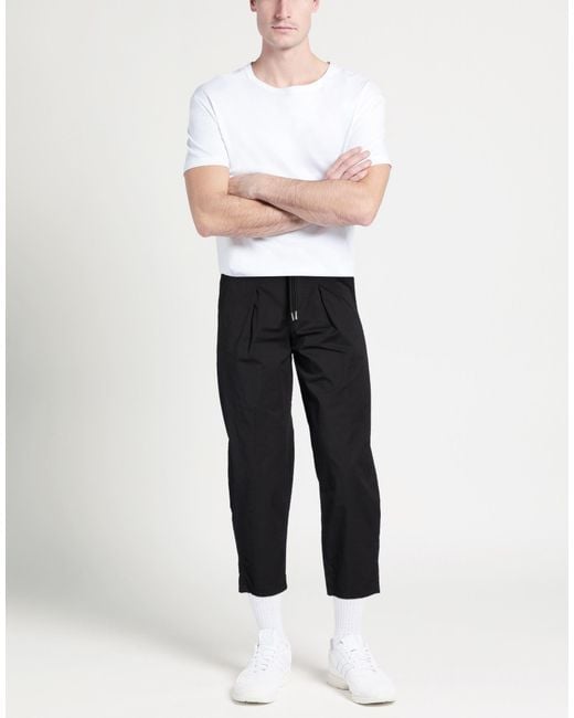 gavroche paris Black Pants Cotton, Polyamide, Elastane for men