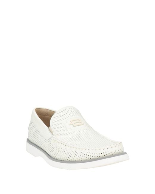 Baldinini White Ivory Loafers Leather for men