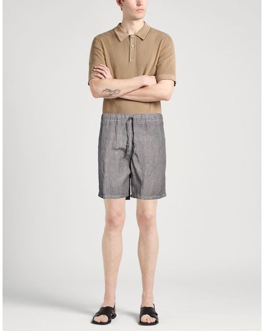 120% Lino Gray Shorts & Bermuda Shorts for men