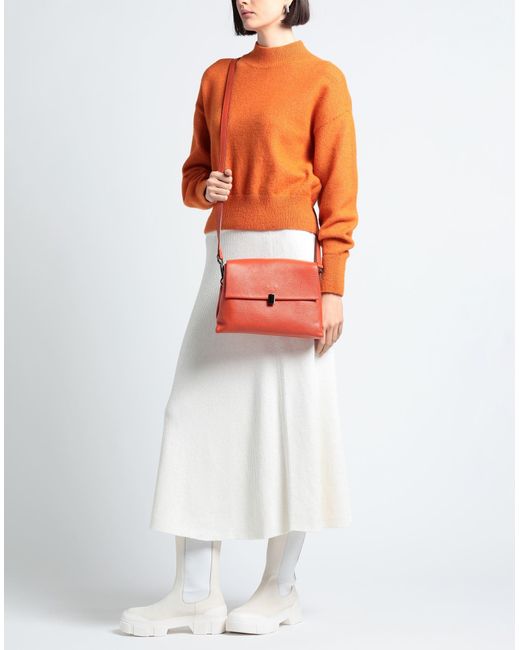 Laura Di Maggio Orange Cross-Body Bag Leather