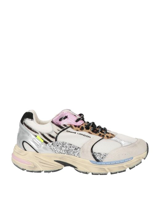 Crime London White Light Sneakers Textile Fibers, Synthetic Fibers