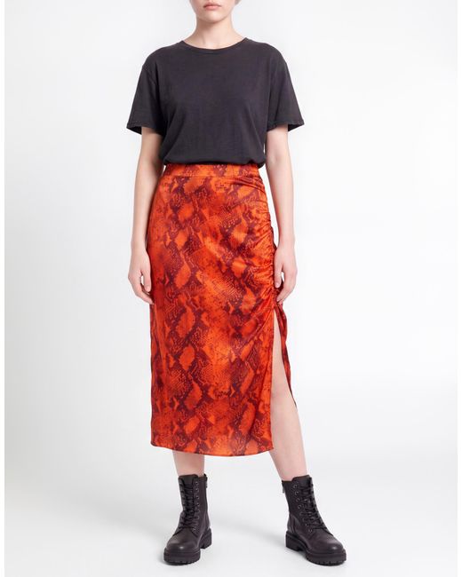AllSaints Red Maxi Skirt