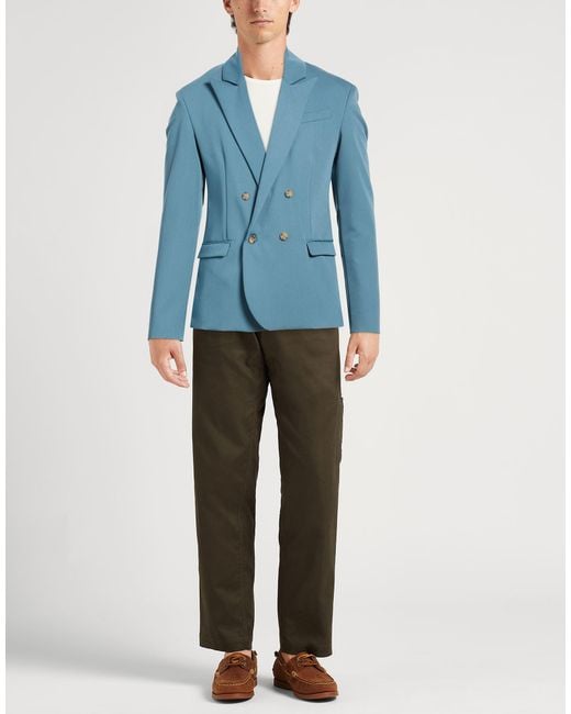 Imperial Blue Slate Blazer Polyester, Viscose, Elastane for men