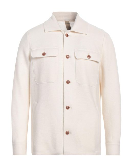 Eleventy Natural Ivory Shirt Wool, Polyester, Polyurethane for men
