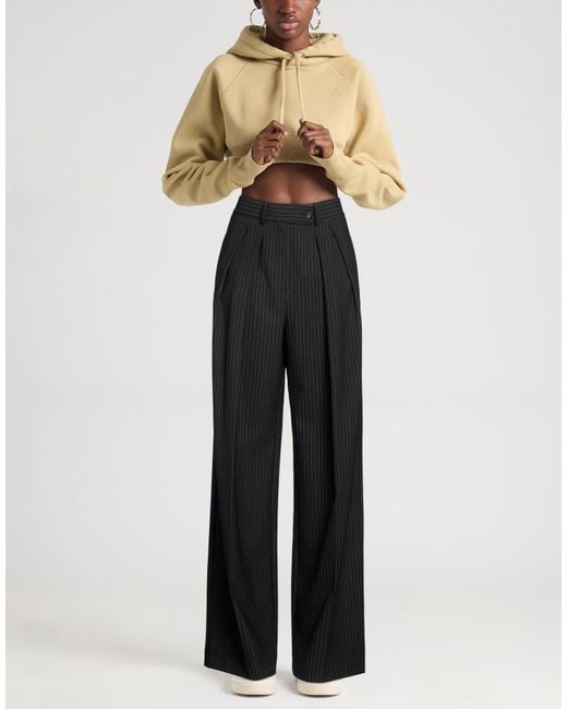 Pinko Black Pants Polyester, Wool, Lyocell