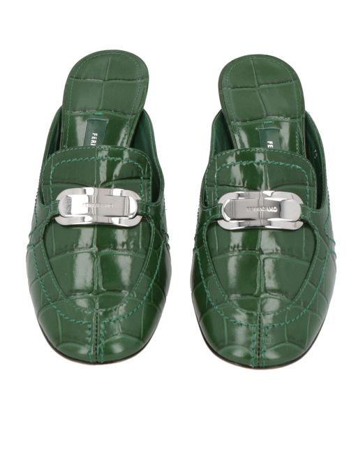 Ferragamo Green Mules & Clogs