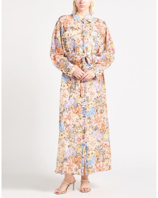 Momoní White Maxi Dress Viscose, Cotton, Polyamide