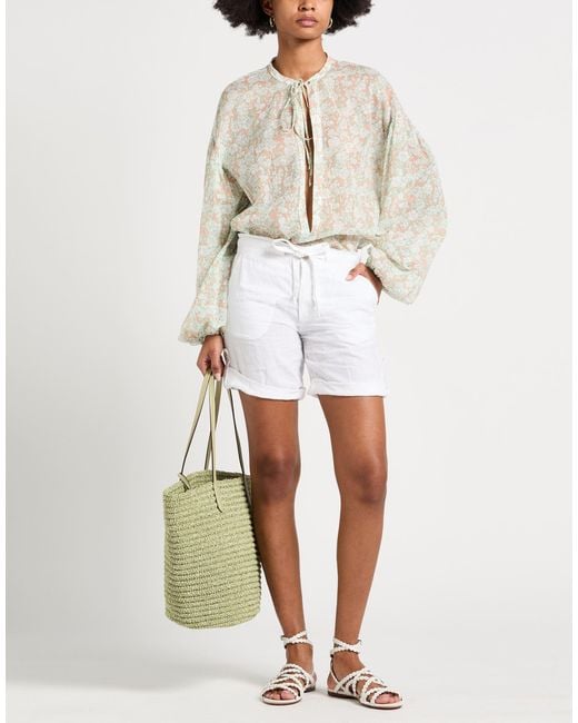 120% Lino White Shorts & Bermuda Shorts