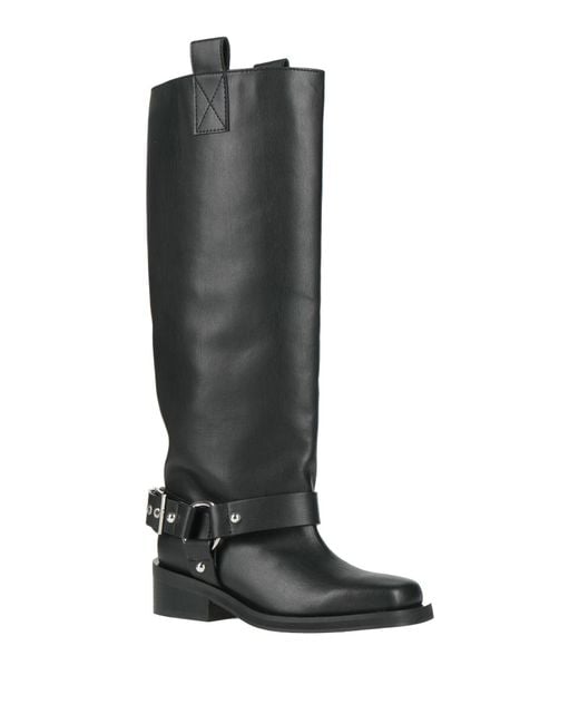 Ganni Black Boot Textile Fibers