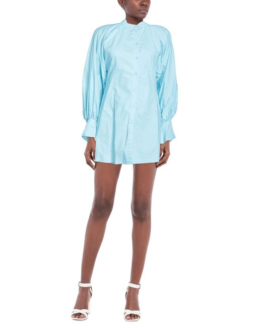 WEILI ZHENG Blue Mini-Kleid
