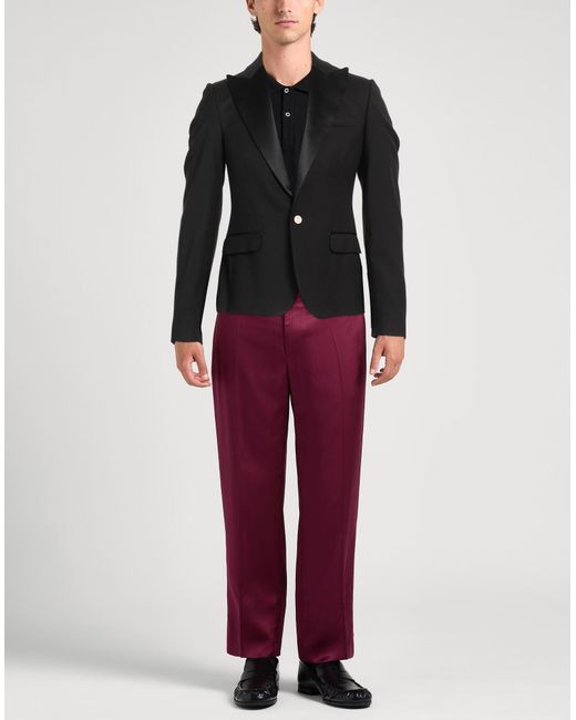 Daniele Alessandrini Black Blazer Polyester, Viscose, Elastane, Cotton for men