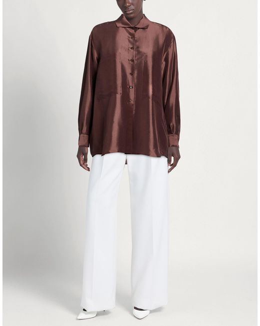 Cristina Bonfanti Brown Chocolate Shirt Silk