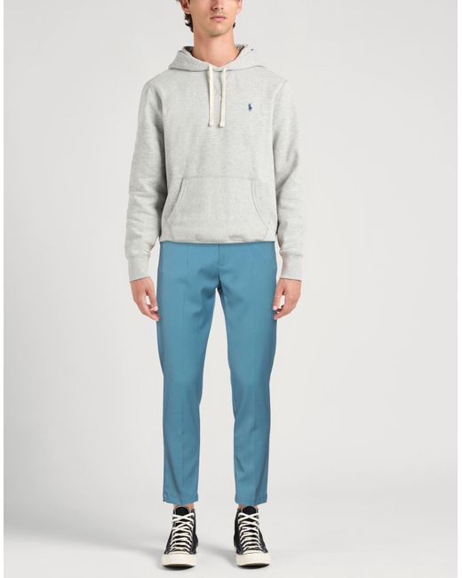 Imperial Blue Pants Polyester, Viscose, Elastane for men