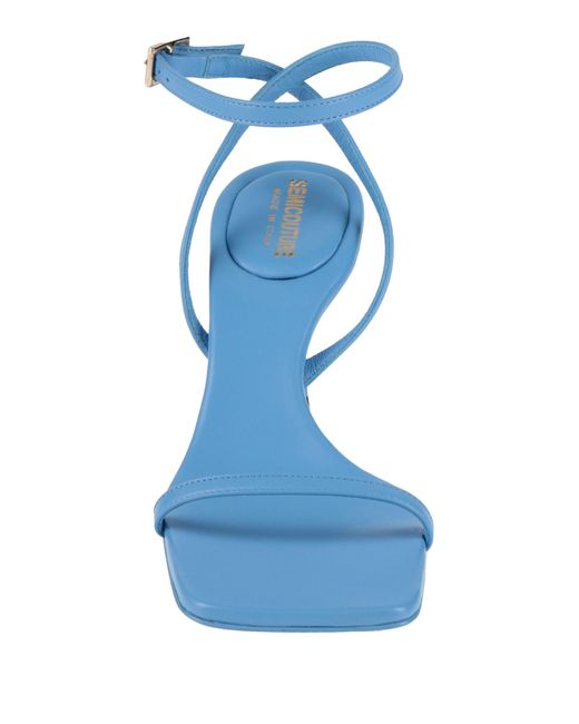 Semicouture Blue Azure Sandals Leather