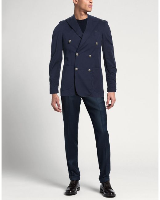 Bharnaba Blue Blazer Cotton, Polyamide, Elastane for men