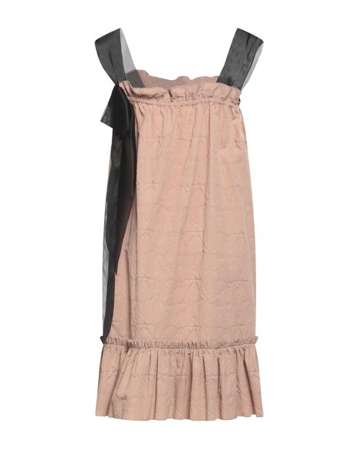 Rochas Pink Blush Mini Dress Cotton, Polyamide, Silk
