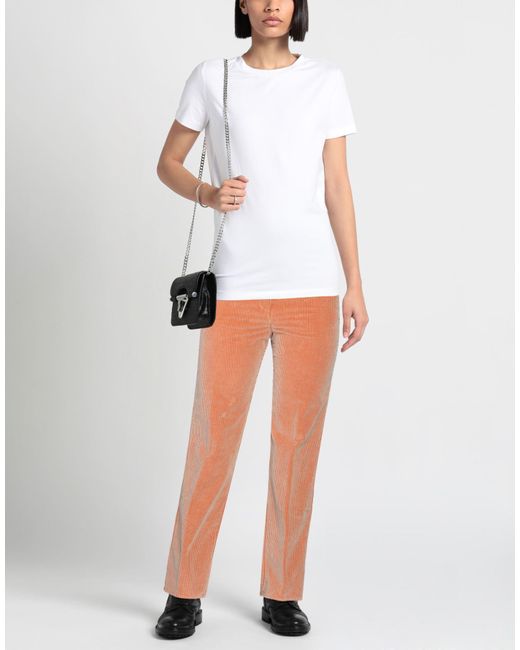 Beatrice B. Orange Pants Cotton