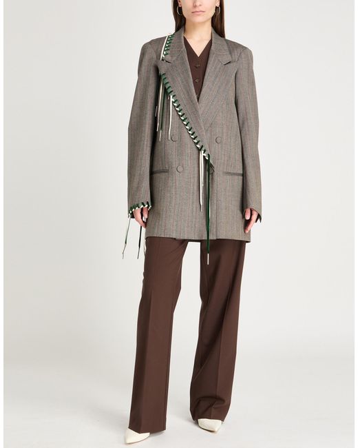 Dries Van Noten Gray Blazer Wool