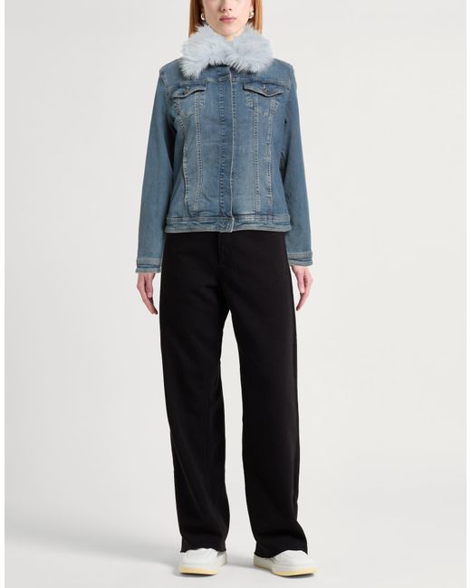 Liu Jo Blue Denim Outerwear Cotton, Elastane, Polyester
