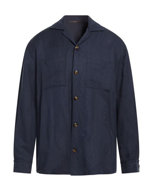 Canali Blue Jacket Linen, Silk for men