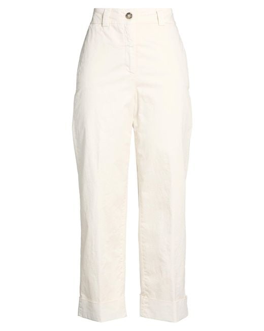 Peserico White Pants Cotton, Elastane