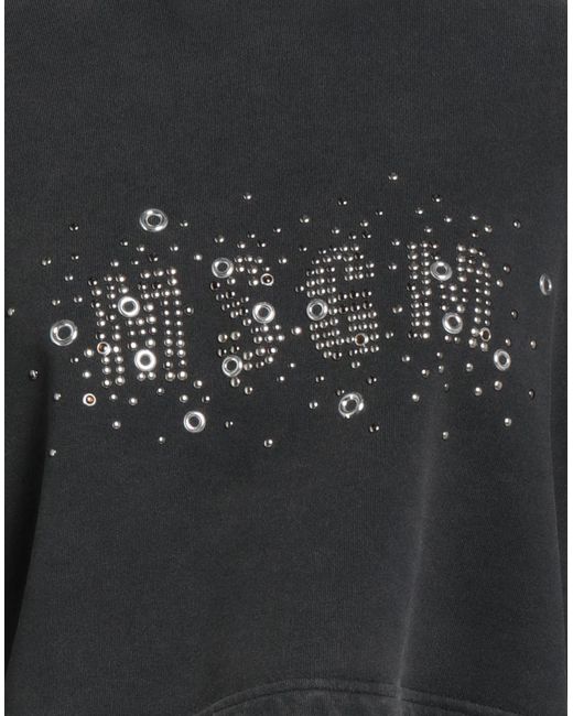 MSGM Black Charcoal Sweatshirt Cotton