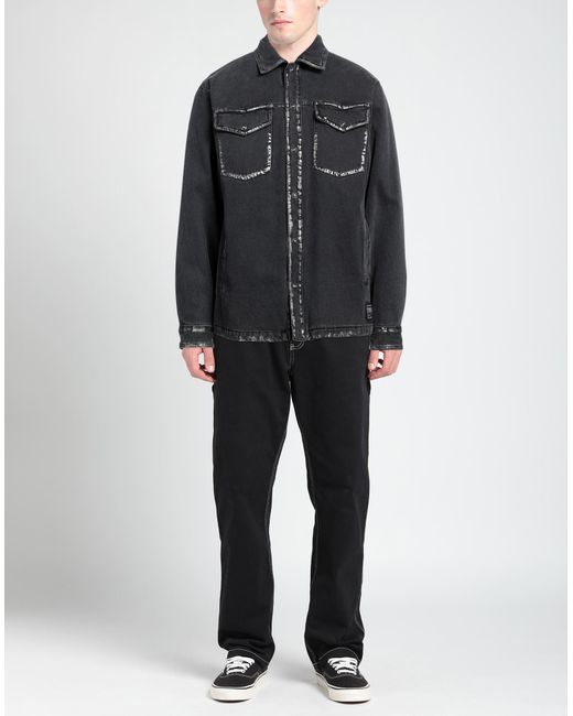 Versace Black Denim Outerwear Cotton for men