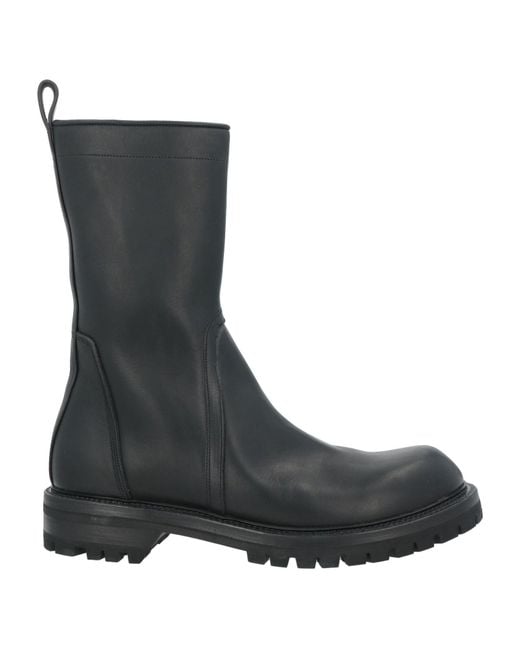 Rick Owens Black Boot Leather for men