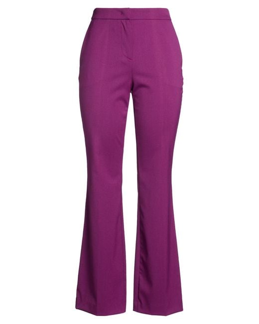 Lardini Purple Pants Polyester, Wool, Elastane