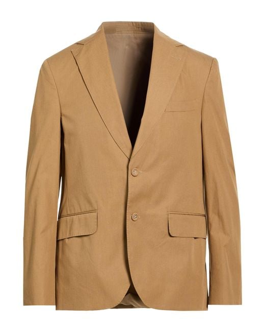 Officine Generale Brown Blazer Organic Cotton for men