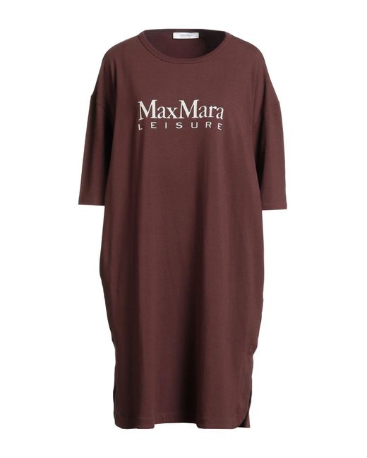 Max Mara Purple Leisure Midi Dress Cotton, Elastane