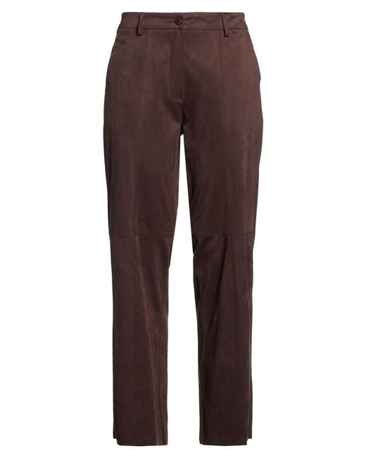 Collection Privée Brown Pants Polyester, Elastic Fibres