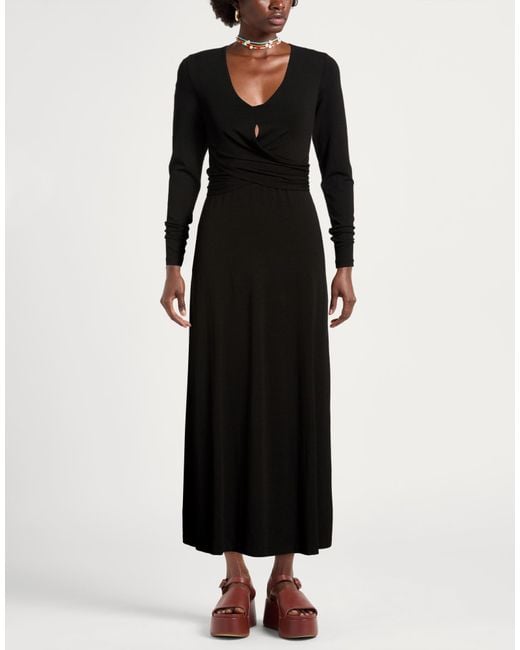 Ottod'Ame Black Maxi Dress Cotton, Elastane