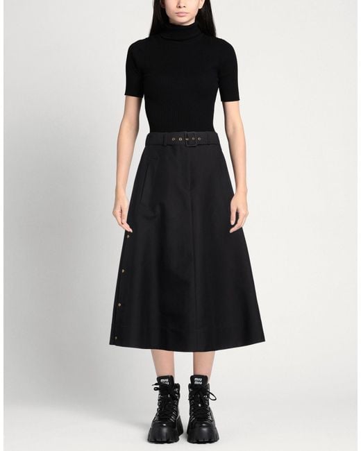 Moncler Black Midi Skirt Cotton
