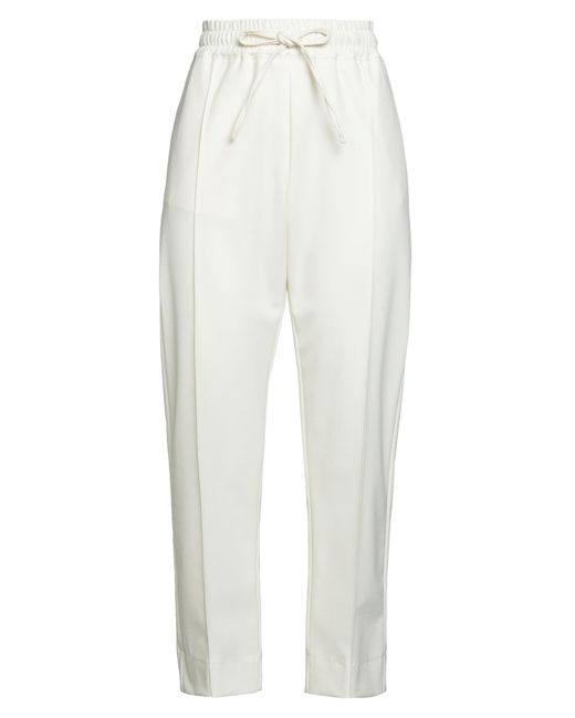 Cruna White Pants Polyester, Virgin Wool, Elastane