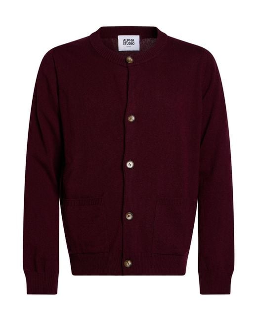Alpha Studio Red Cardigan for men