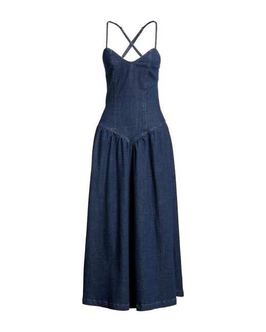 Please Blue Maxi Dress Cotton, Elastane