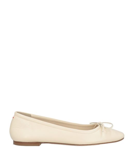 Aeyde Natural Cream Ballet Flats Leather