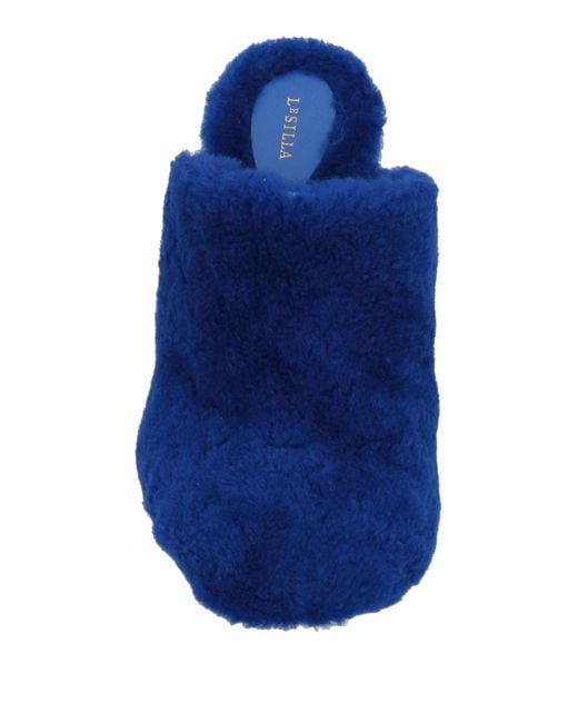Le Silla Blue Bright Mules & Clogs Shearling