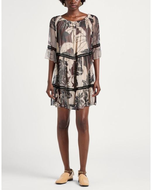 Twinset Brown Mini Dress Polyester