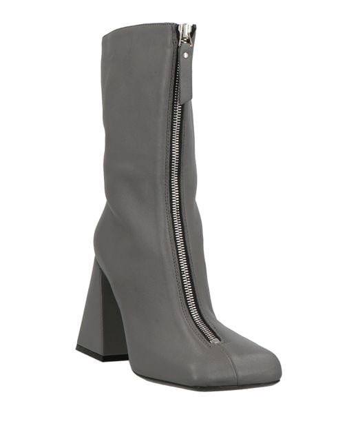 Vic Matié Gray Ankle Boots Leather