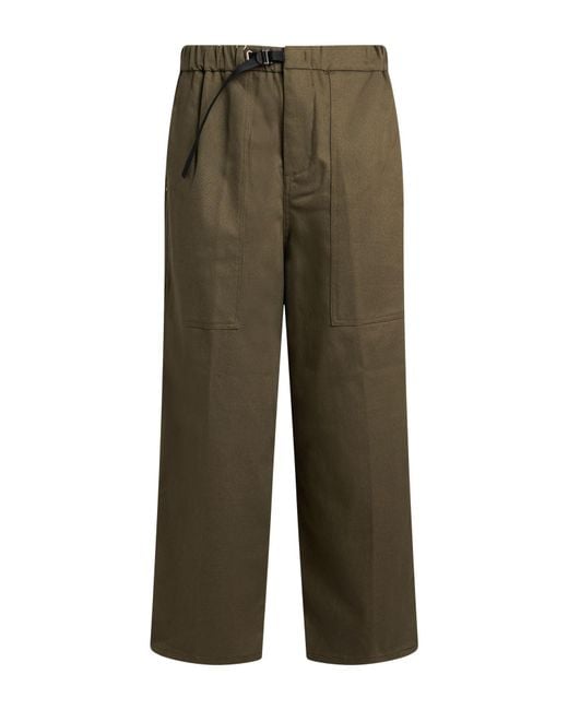 White Sand Green Pants Cotton, Elastane