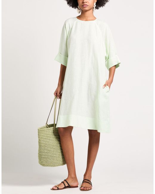 Peserico White Light Midi Dress Linen