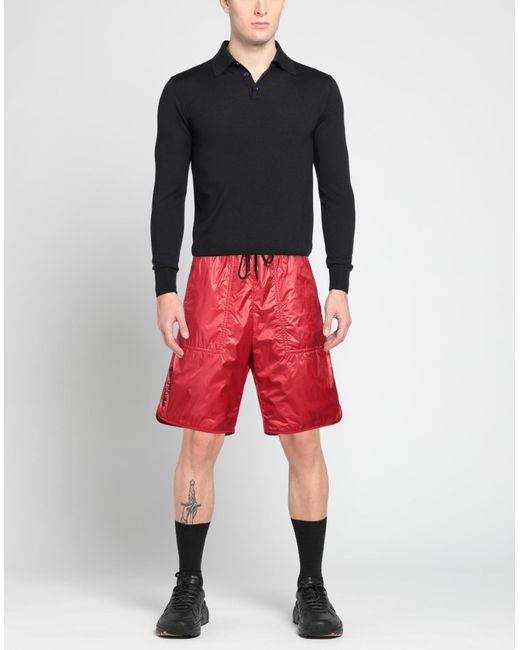 3 MONCLER GRENOBLE Red Shorts & Bermuda Shorts for men