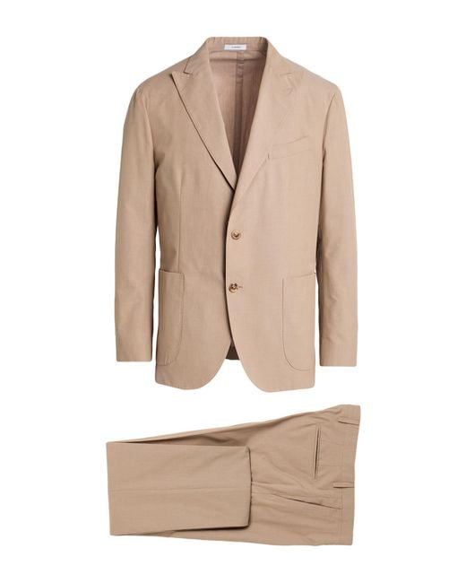 Boglioli Natural Sand Suit Cotton, Lyocell for men