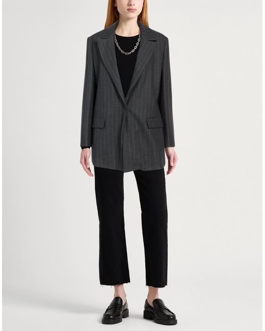 Cristinaeffe Black Blazer Polyester, Viscose, Elastane