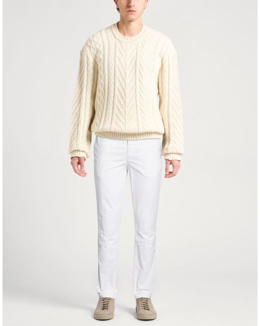 Barbati White Pants Cotton, Elastane for men